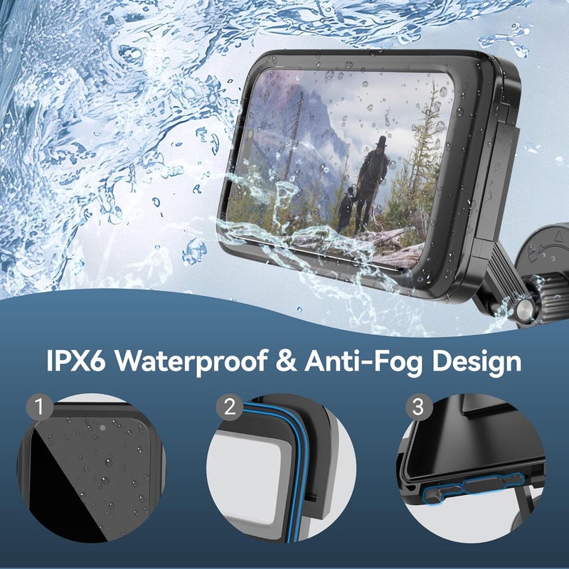 EFEALL Shower Phone Holder Waterproof, 480° Rotating Twist-Lock Suction Phone Holder for Shower, Anti-Fog & Sensitive Touch Screen Case, Fits Smartphone with Case up to 6.9" - Image 3